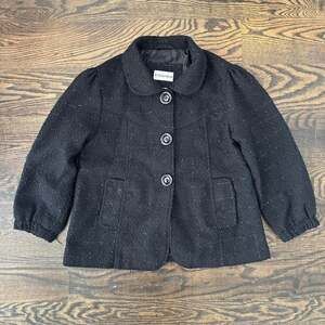 Vintage No Boundaries Black Tweed Babydoll Jacket with Glitter - Juniors M